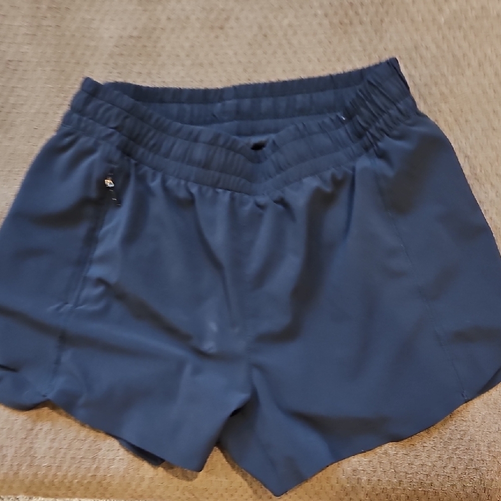 Athleta Blue Athletic Shorts with Elastic Waistband and Relaxed Fit